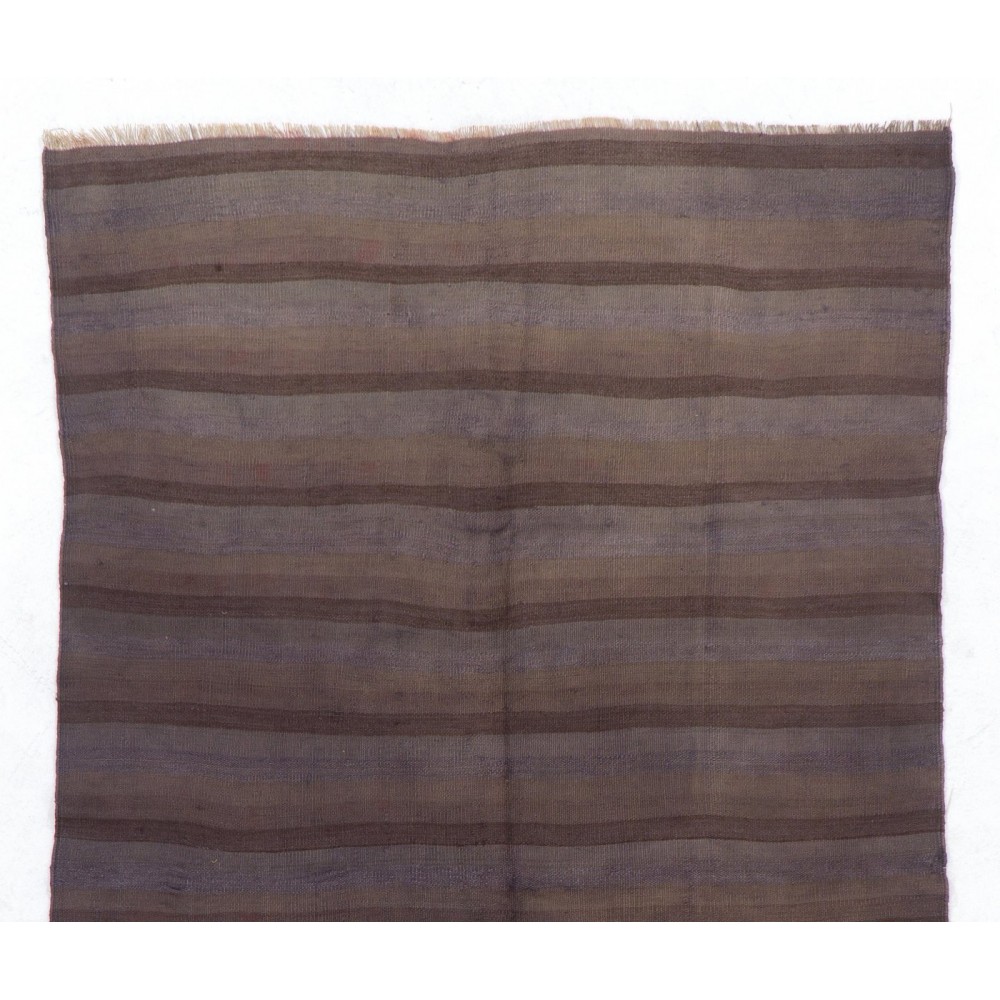 Hand-woven Vintage Striped Turkish Kilim (Flat-weave), All Wool