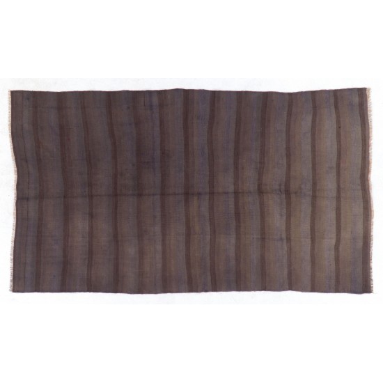 Hand-woven Vintage Striped Turkish Kilim (Flat-weave), All Wool Hand-woven Vintage Striped Turkish Kilim (Flat-weave), All Wool