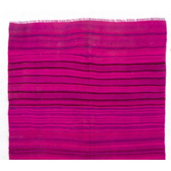 Fuchsia Pink Color Flatweave Rug. Contemporary Floor Covering 100% Wool Fuchsia Pink Color Flatweave Rug. Contemporary Floor Covering 100% Wool