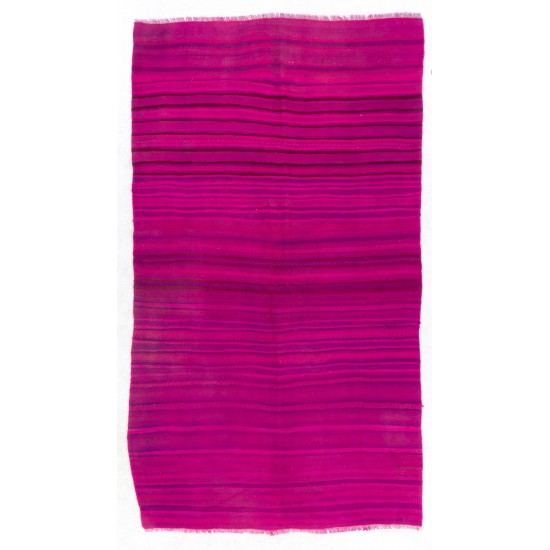 Fuchsia Pink Color Flatweave Rug. Contemporary Floor Covering 100% Wool Fuchsia Pink Color Flatweave Rug. Contemporary Floor Covering 100% Wool