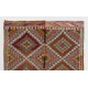 Old Turkish Jijim Kilim, Embroidered Cicim Rug with Diamond Design