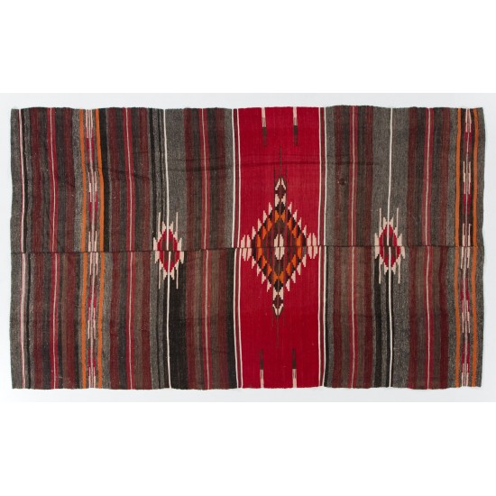 Hand-woven Vintage Turkish Kilim (Flat-weave), All Wool