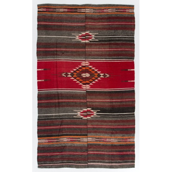 Hand-woven Vintage Turkish Kilim (Flat-weave), All Wool