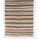 Hand-woven Vintage Striped Anatolian Runner Kilim (Flat-weave). %100 Wool. Reversible