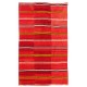 Hand-Woven Striped Nomadic Kilim Rug in Vivid Red Color