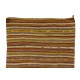 Hand-woven Vintage Banded Turkish Kilim (Flat-weave) with Striped Design, All Wool