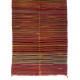 Hand-woven Vintage Banded Turkish Kilim (Flat-weave) with Striped Design, All Wool Hand-woven Vintage Banded Turkish Kilim (Flat-weave) with Striped Design, All Wool
