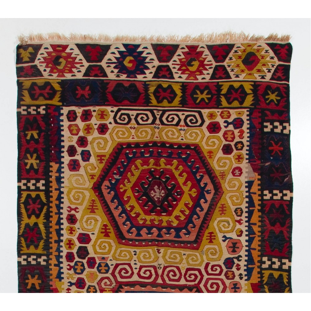 Antique Central Anatolian Kilim, Flat-Weave Rug