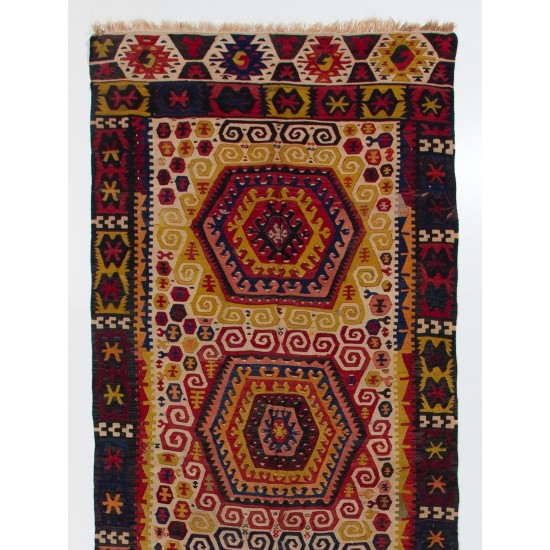 Antique Central Anatolian Kilim, Flat-Weave Rug