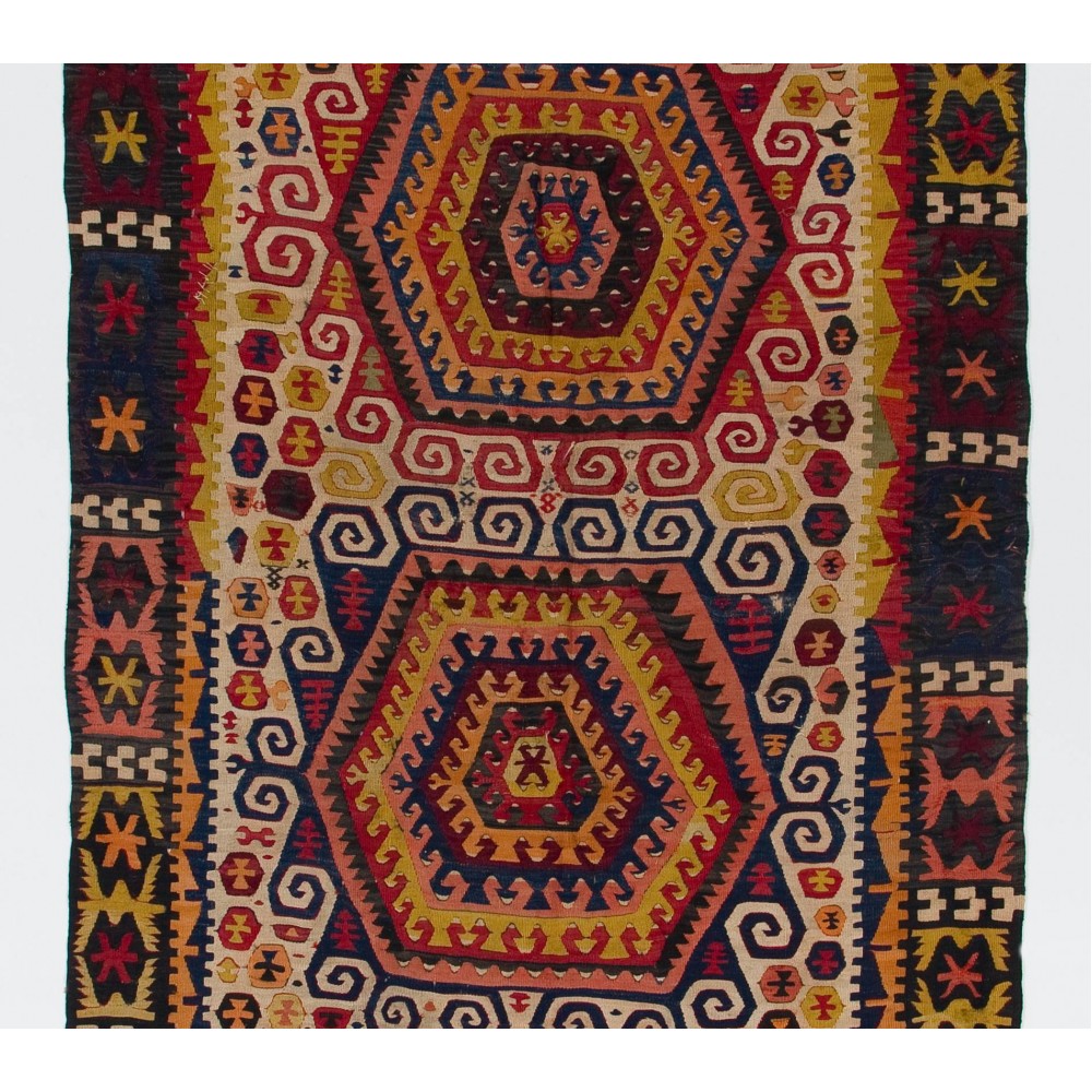 Antique Central Anatolian Kilim, Flat-Weave Rug