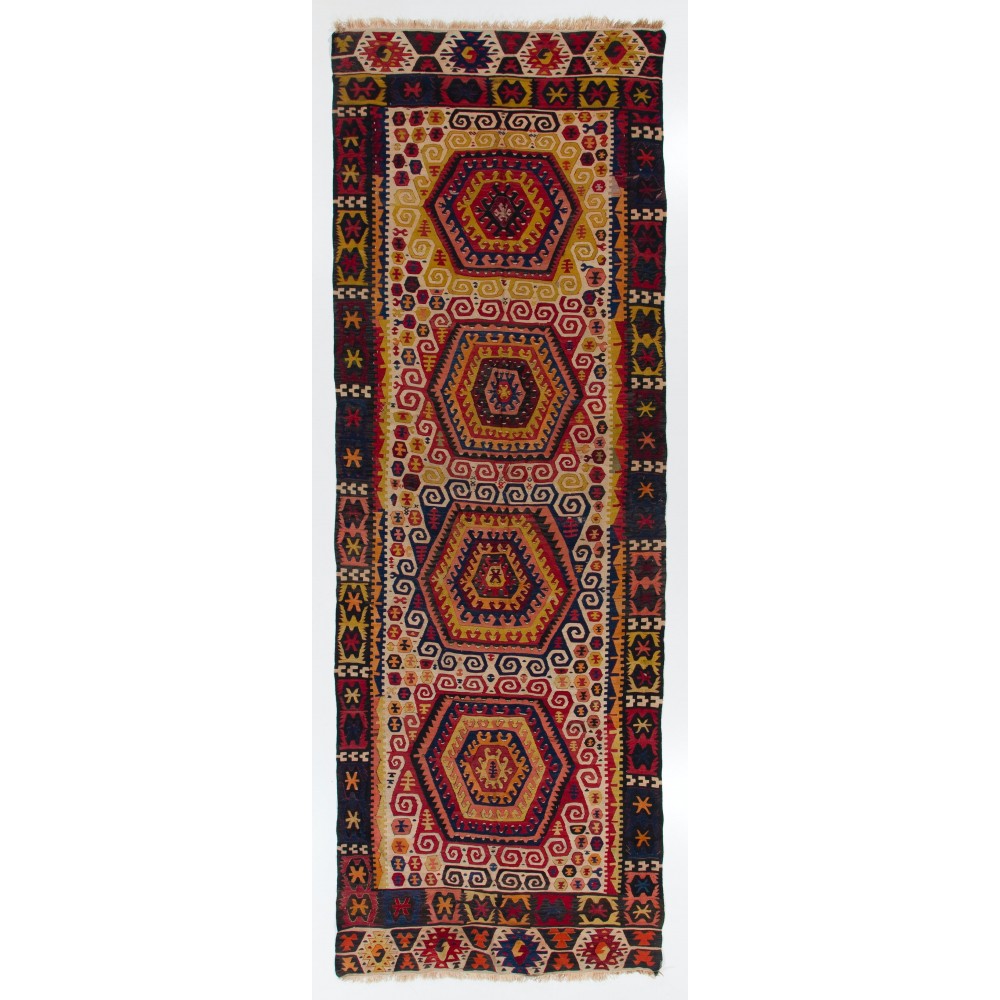 Antique Central Anatolian Kilim, Flat-Weave Rug