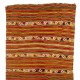 Hand-woven Vintage Banded Turkish Kilim (Flat-weave) with Striped Design, All Wool Hand-woven Vintage Banded Turkish Kilim (Flat-weave) with Striped Design, All Wool