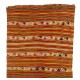 Hand-woven Vintage Striped Turkish Kilim. Flat-Weave Rug. %100 Wool