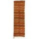 Hand-woven Vintage Banded Turkish Kilim (Flat-weave) with Striped Design, All Wool	