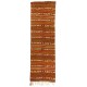 Hand-woven Vintage Striped Turkish Kilim. Flat-Weave Rug. %100 Wool