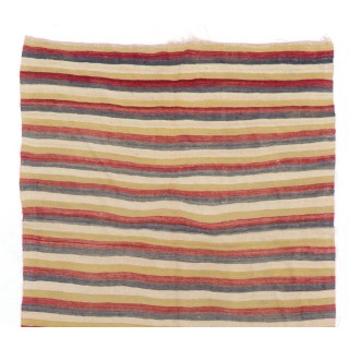 Hand-woven Vintage Striped Turkish Kilim. Flat-Weave Rug. %100 Wool Hand-woven Vintage Striped Turkish Kilim. Flat-Weave Rug. %100 Wool