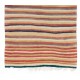 Hand-woven Vintage Striped Turkish Kilim. Flat-Weave Rug. %100 Wool	
