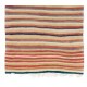 Hand-woven Vintage Banded Turkish Kilim (Flat-weave) with Striped Design, All Wool