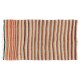 Hand-woven Vintage Striped Turkish Kilim. Flat-Weave Rug. %100 Wool	