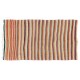 Hand-woven Vintage Banded Turkish Kilim (Flat-weave) with Striped Design, All Wool