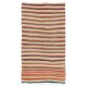 Hand-woven Vintage Striped Turkish Kilim. Flat-Weave Rug. %100 Wool	