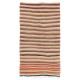 Hand-woven Vintage Banded Turkish Kilim (Flat-weave) with Striped Design, All Wool