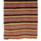 Hand-woven Vintage Banded Turkish Kilim (Flat-weave) with Striped Design, All Wool