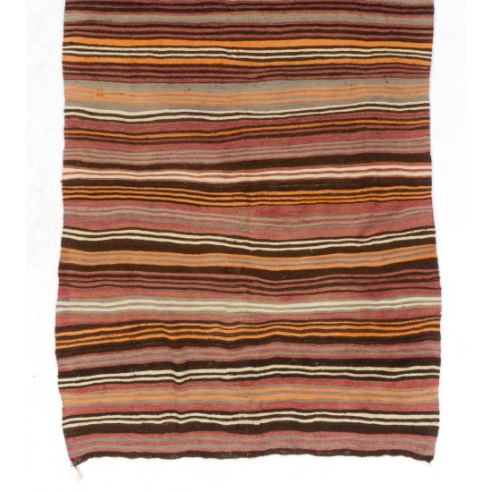 Hand-woven Vintage Central Anatolian Runner Kilim (Flat-weave), 100% Wool Hand-woven Vintage Central Anatolian Runner Kilim (Flat-weave), 100% Wool