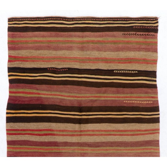 Hand-woven Vintage Central Anatolian Kilim (Flat-weave), 100% Wool Hand-woven Vintage Central Anatolian Kilim (Flat-weave), 100% Wool
