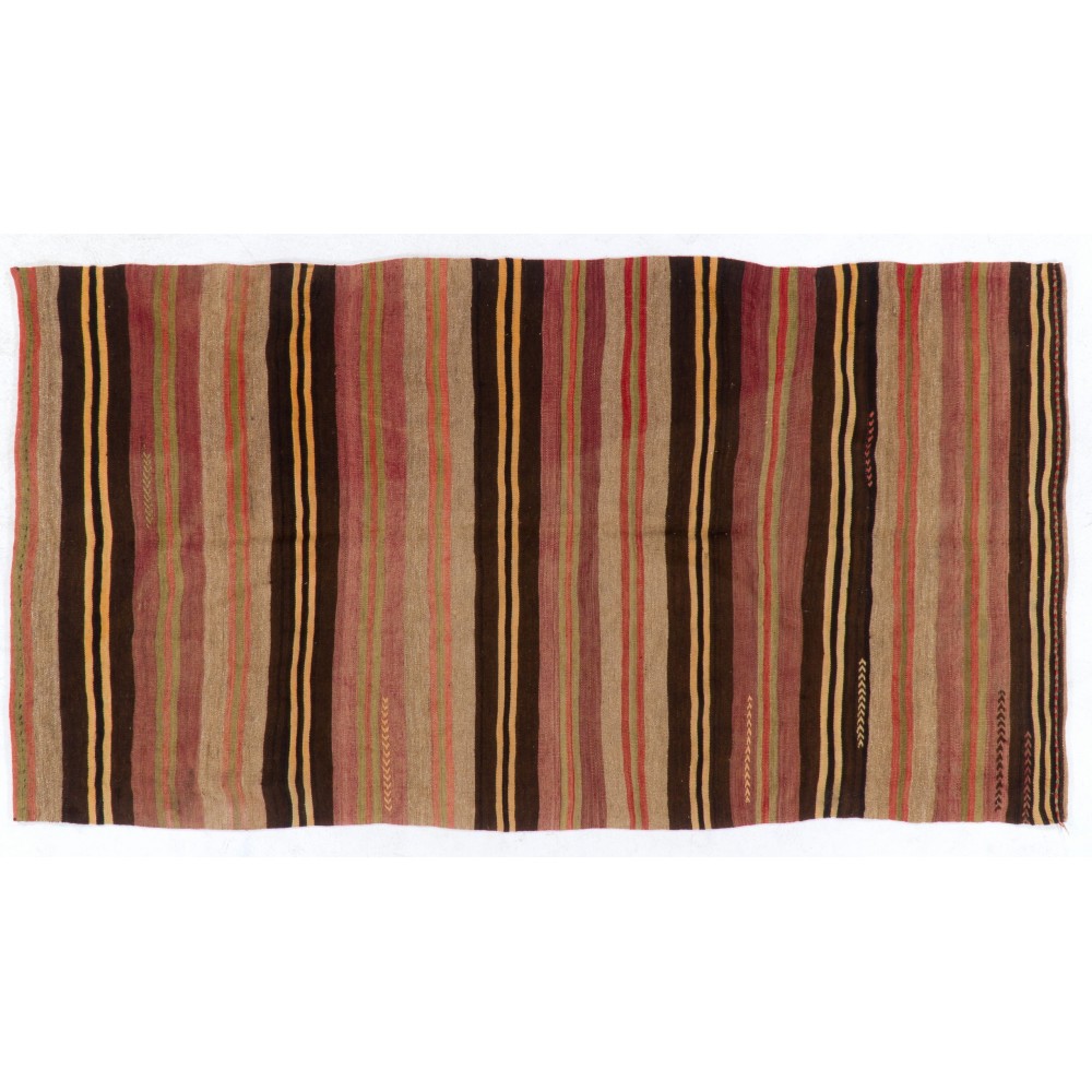 Hand-woven Vintage Central Anatolian Kilim (Flat-weave), 100% Wool