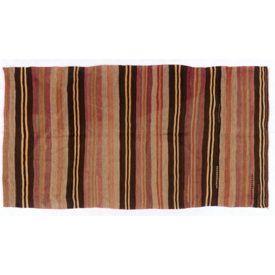 Hand-woven Vintage Central Anatolian Kilim (Flat-weave), 100% Wool Hand-woven Vintage Central Anatolian Kilim (Flat-weave), 100% Wool