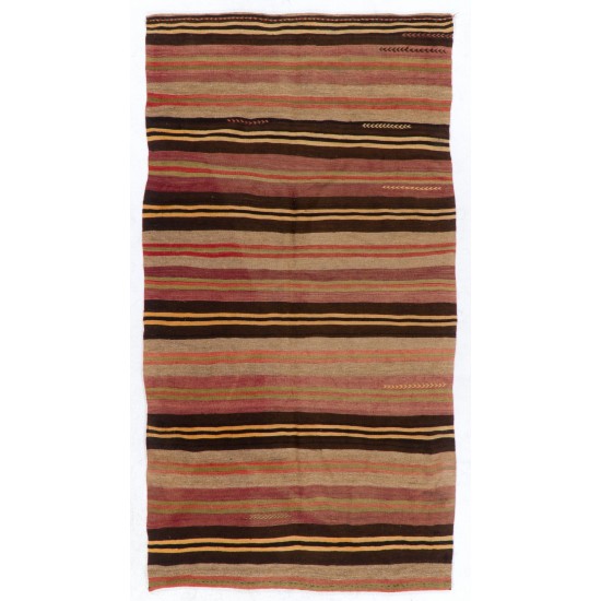 Hand-woven Vintage Central Anatolian Kilim (Flat-weave), 100% Wool Hand-woven Vintage Central Anatolian Kilim (Flat-weave), 100% Wool