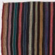 Vintage Handwoven Anatolian Kilim, Colorful Striped Flatweave Rug, 100% Wool