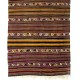 Banded Hand-Woven Vintage Turkish Runner Kilim 'FlatWeave', All Wool