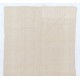 Minimalist Vintage Hand-woven Turkish Kilim Rug (Flat-weave) in Cream Color, 100% Natural Wool
