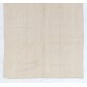 Minimalist Vintage Hand-woven Turkish Kilim Rug (Flat-weave) in Cream Color, 100% Natural Wool