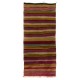 Striped Hand-Woven 1970's Double Sided Anatolian Kilim "Flat-Weave"