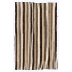 Hand-woven Vintage Central Anatolian Kilim (Flat-weave) with Striped Design, All Wool