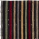 Vintage Handwoven Turkish Kilim, Striped Flatweave Rug, 100% Wool