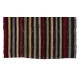 Banded Vintage Turkish Kilim Rug