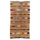 Colorful Vintage Nomadic Kilim, Flat-Woven Wool Floor Covering