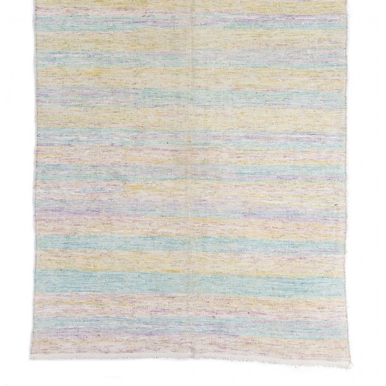 Hand-Woven Striped Vintage Kilim Runner from Central Anatolia