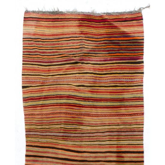 Hand-woven Vintage Central Anatolian Kilim (Flat-weave), 100% Wool