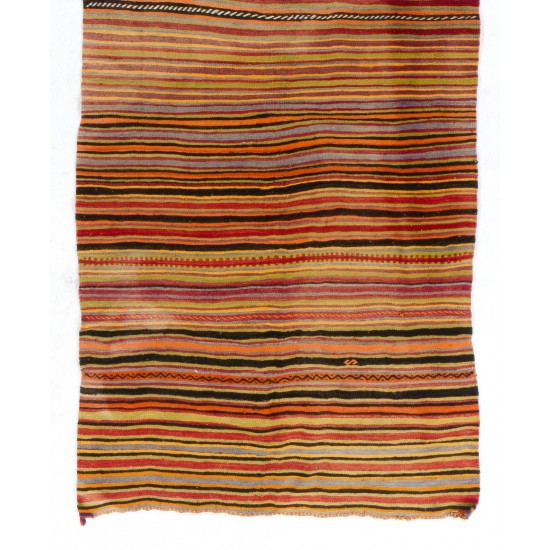 Hand-woven Vintage Central Anatolian Kilim (Flat-weave), 100% Wool