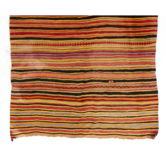 Hand-woven Vintage Central Anatolian Kilim (Flat-weave), 100% Wool