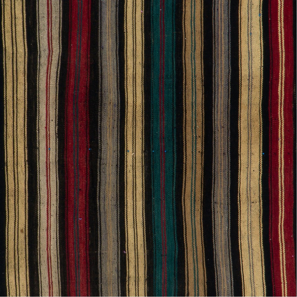 Vintage Handwoven Anatolian Kilim, Vertical Banded Flatweave Rug, 100% Wool Vintage Handwoven Anatolian Kilim, Vertical Banded Flatweave Rug, 100% Wool