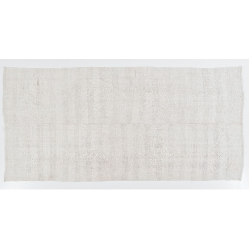 Vintage Handmade Hemp Kilim Rug. Natural, organic floor covering