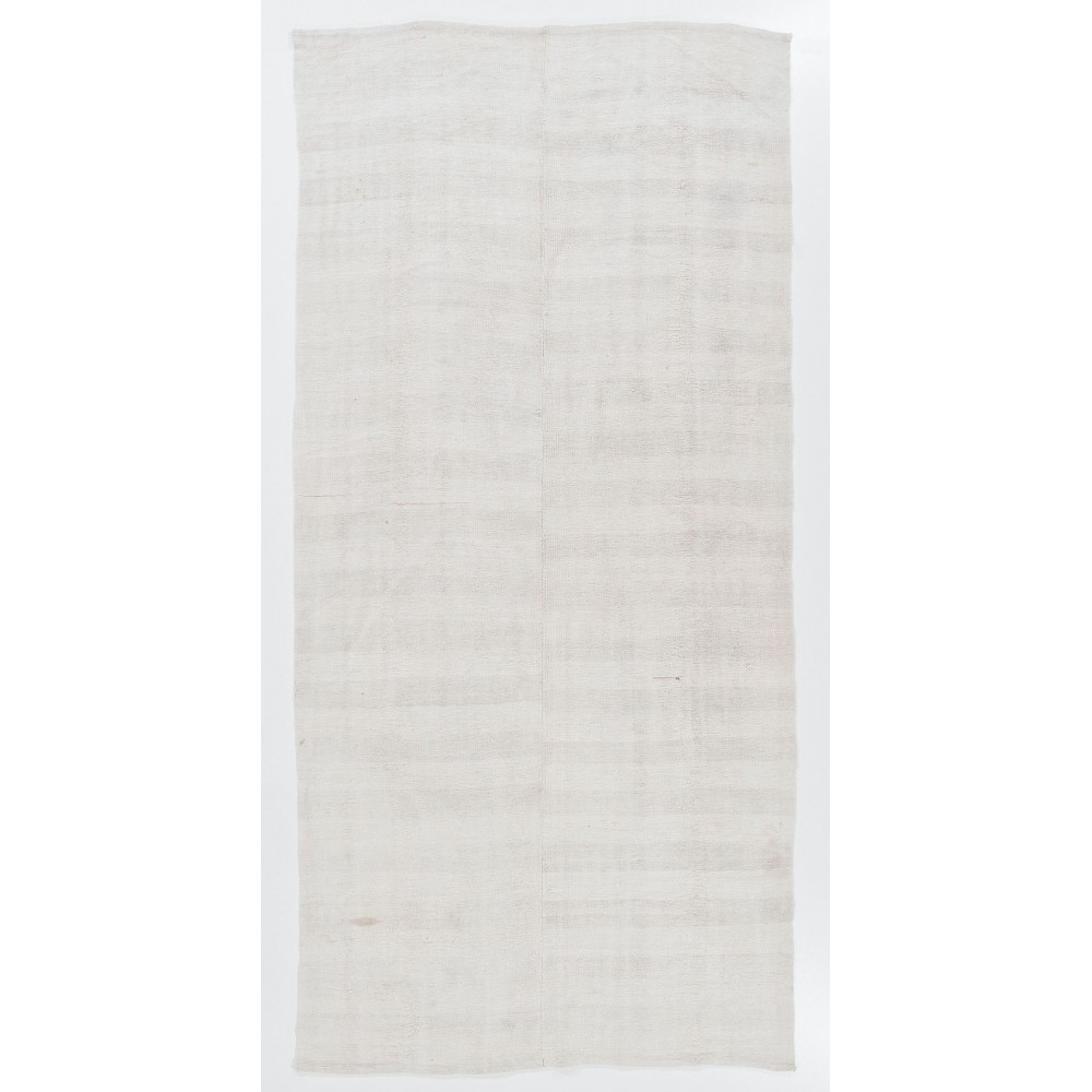Vintage Handmade Hemp Kilim Rug. Natural, organic floor covering