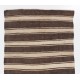 Banded Anatolian Kilim in Natural Beige and Brown Wool Banded Anatolian Kilim in Natural Beige and Brown Wool