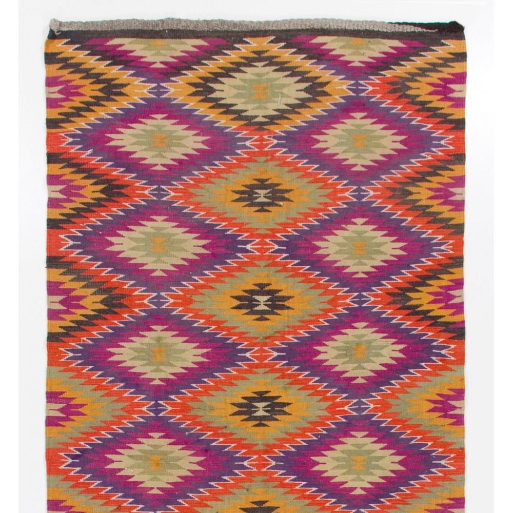 Dazzling Anatolian Kilim, Flat-Weave Rug